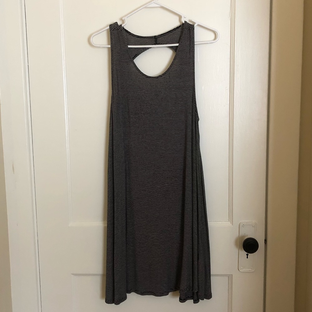 Black and White Striped Swing Dress